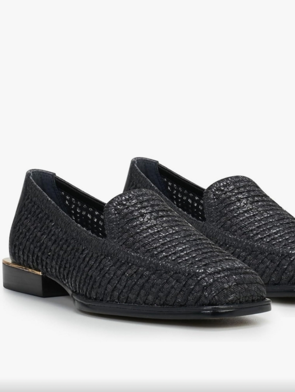 Vince Camuto Dalanda Black Raffia Slip-On Loafers Size 7m